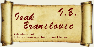 Isak Branilović vizit kartica